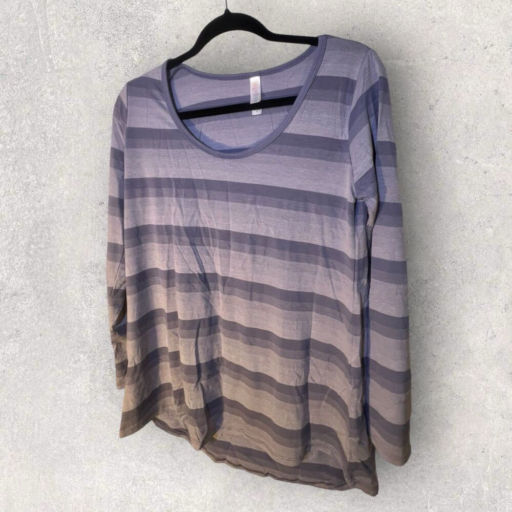 LuLaRoe Lynnae Long Sleeve-Size Small(453) And Medium(534)- Purple Striped-NWT